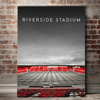 Riverside Stadium, Middlesbrough Stadium Wall Art Print, Football Stadium Art Decor, Canvas Prints Wall Art, Man Cave Decor