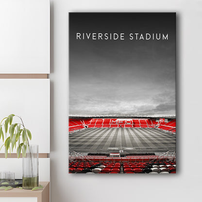 Riverside Stadium, Middlesbrough Stadium Wall Art Print, Football Stadium Art Decor, Canvas Prints Wall Art, Man Cave Decor