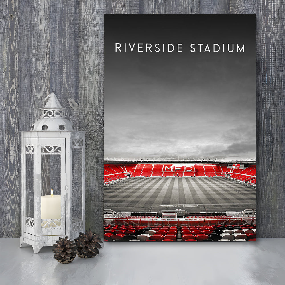 Riverside Stadium, Middlesbrough Stadium Wall Art Print, Football Stadium Art Decor, Canvas Prints Wall Art, Man Cave Decor