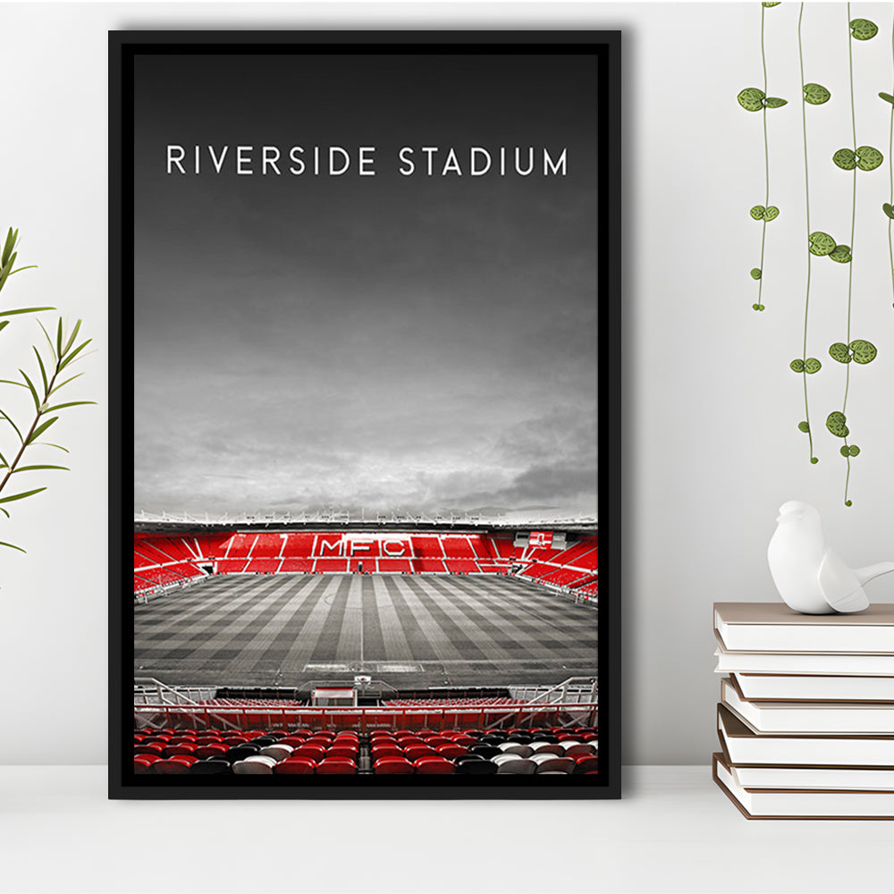 Riverside Stadium, Middlesbrough Stadium Wall Art Print, Football Stadium Art Decor, Framed Canvas Prints Wall Art