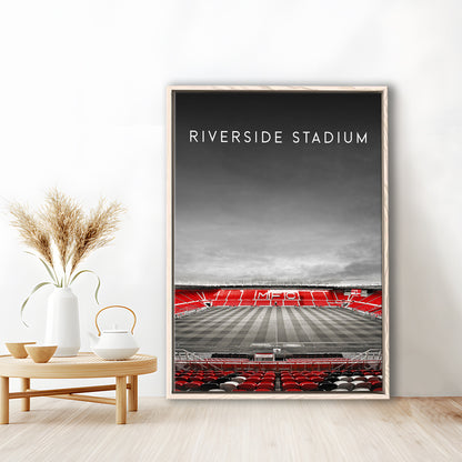 Riverside Stadium, Middlesbrough Stadium Wall Art Print, Football Stadium Art Decor, Framed Canvas Prints Wall Art