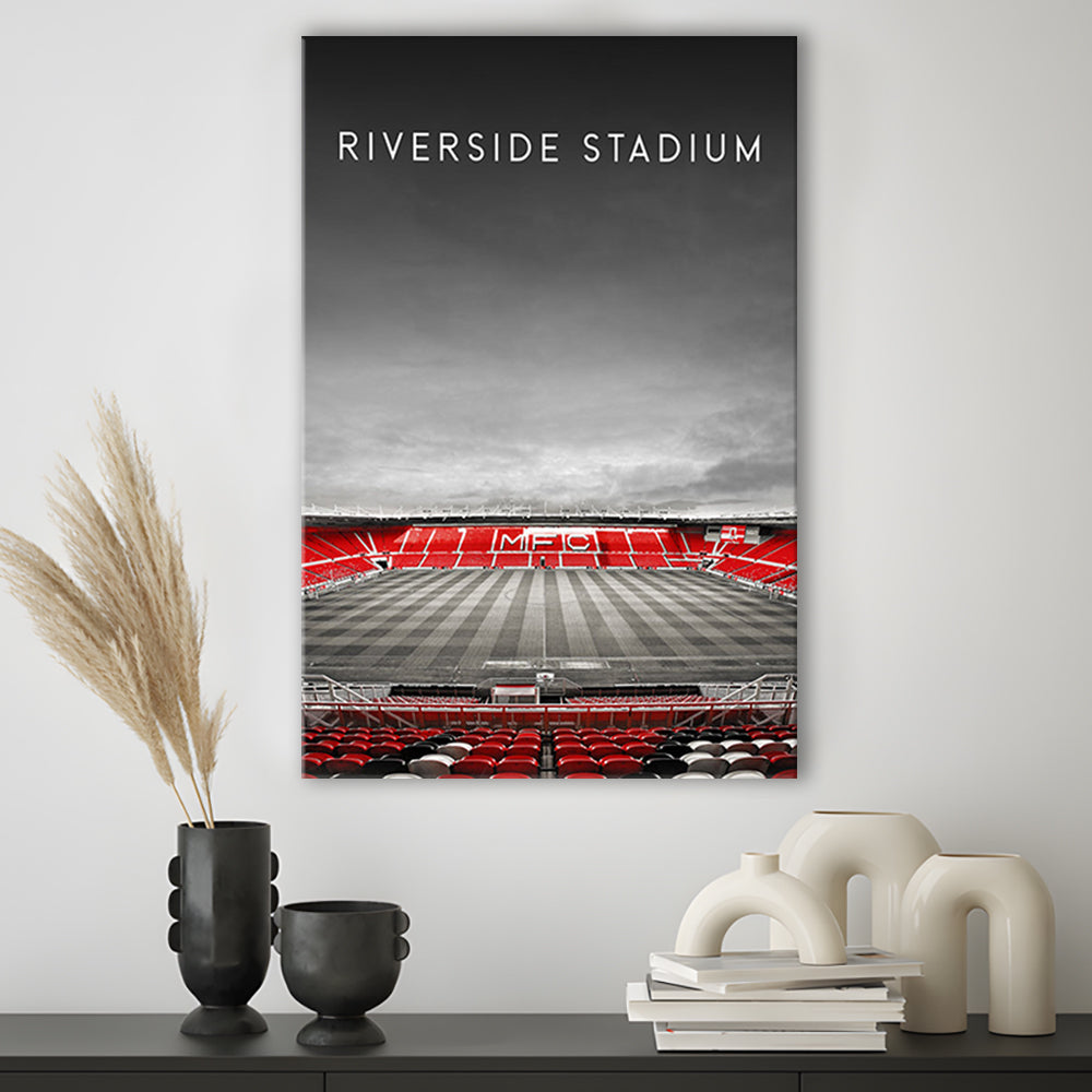 Riverside Stadium, Middlesbrough Stadium Wall Art Print, Football Stadium Art Decor, Canvas Prints Wall Art, Man Cave Decor