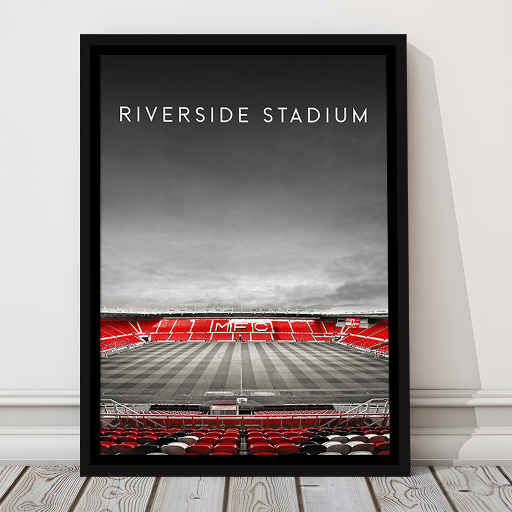 Riverside Stadium, Middlesbrough Stadium Wall Art Print, Football Stadium Art Decor, Framed Canvas Prints Wall Art