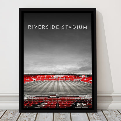 Riverside Stadium, Middlesbrough Stadium Wall Art Print, Football Stadium Art Decor, Framed Canvas Prints Wall Art