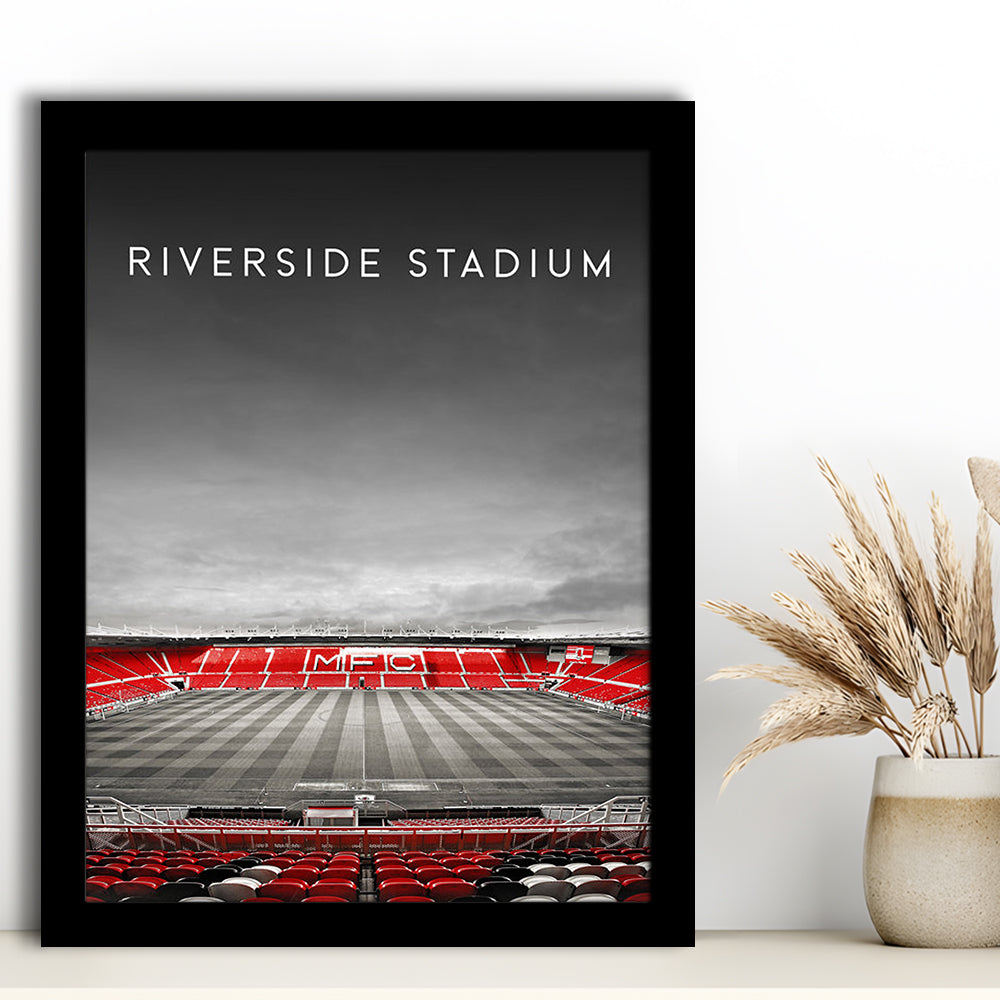 Riverside Stadium, Middlesbrough Stadium Wall Art Print, Football Stadium Art Decor, Framed Art Prints Wall Decor