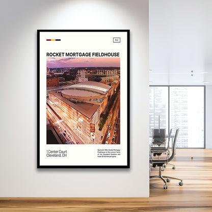 Rocket Mortgage FieldHouse Print, Cleveland Cavaliers Stadium Art, Gifts for him, Sport Art, Framed Art Print Wall Decor