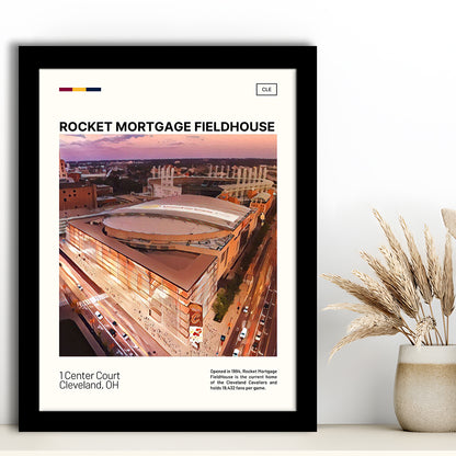 Rocket Mortgage FieldHouse Print, Cleveland Cavaliers Stadium Art, Gifts for him, Sport Art, Framed Art Print Wall Decor