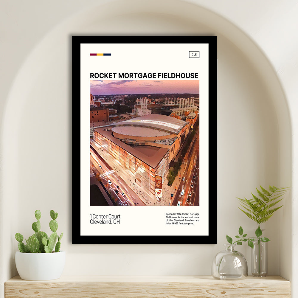 Rocket Mortgage FieldHouse Print, Cleveland Cavaliers Stadium Art, Gifts for him, Sport Art, Framed Art Print Wall Decor