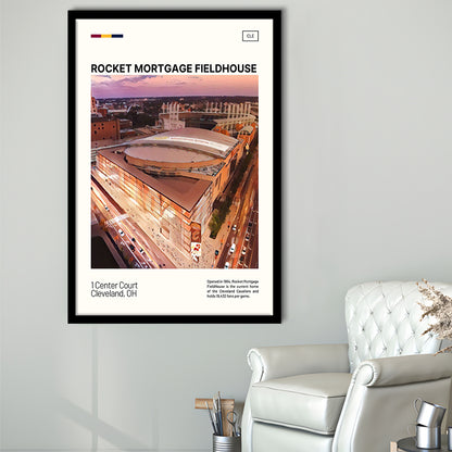 Rocket Mortgage FieldHouse Print, Cleveland Cavaliers Stadium Art, Gifts for him, Sport Art, Framed Art Print Wall Decor