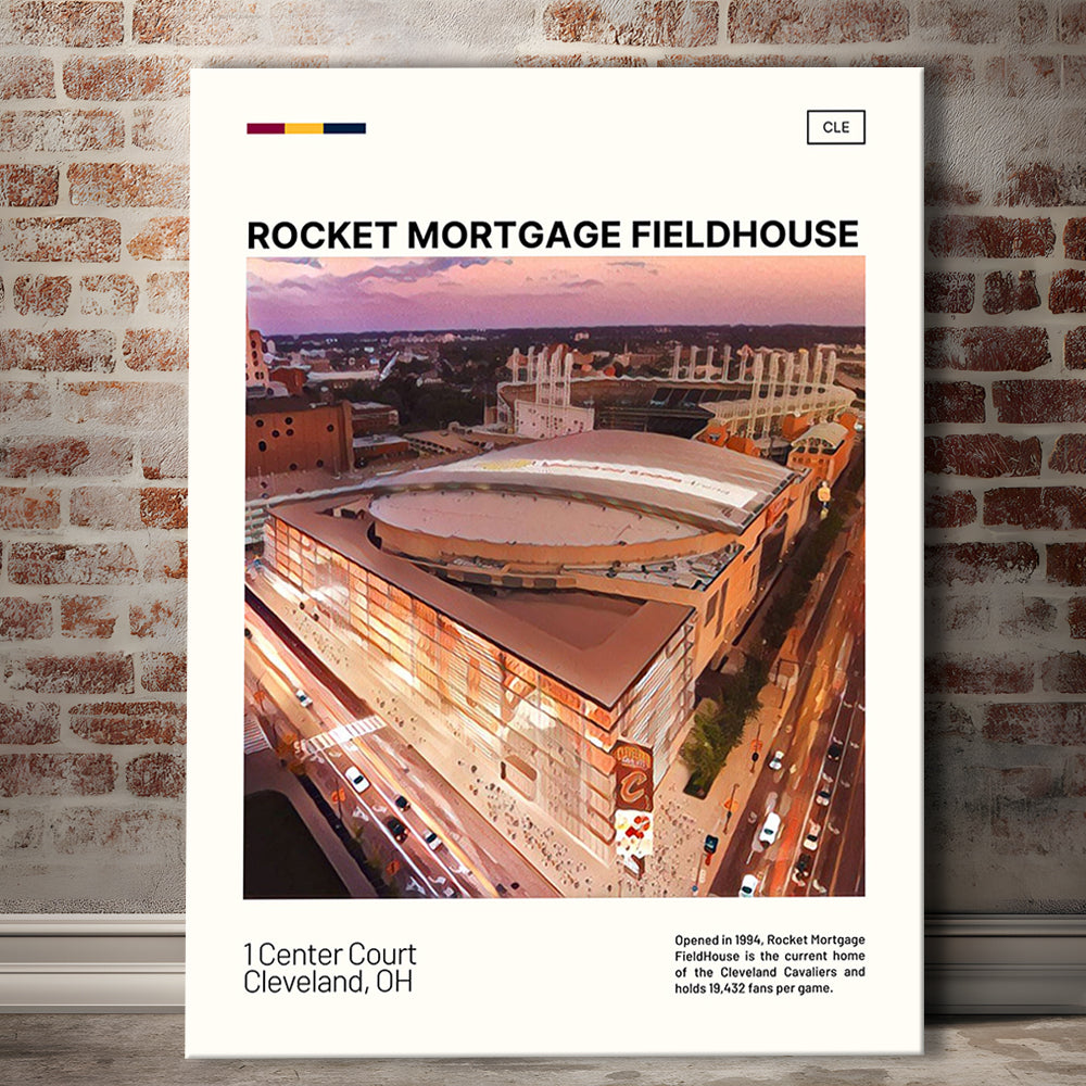 Rocket Mortgage FieldHouse Print, Cleveland Cavaliers Stadium Canvas Art, Fan Gifts, Sport Art, Canvas Print Wall Art