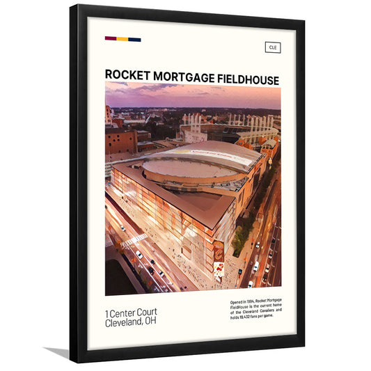 Rocket Mortgage FieldHouse Print, Cleveland Cavaliers Stadium Art, Gifts for him, Sport Art, Framed Art Print Wall Decor