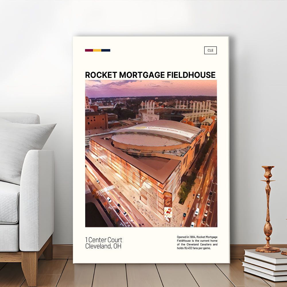 Rocket Mortgage FieldHouse Print, Cleveland Cavaliers Stadium Canvas Art, Fan Gifts, Sport Art, Canvas Print Wall Art