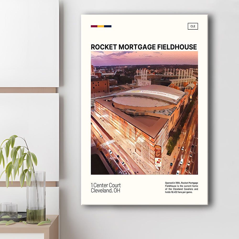 Rocket Mortgage FieldHouse Print, Cleveland Cavaliers Stadium Canvas Art, Fan Gifts, Sport Art, Canvas Print Wall Art
