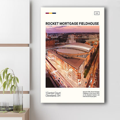 Rocket Mortgage FieldHouse Print, Cleveland Cavaliers Stadium Canvas Art, Fan Gifts, Sport Art, Canvas Print Wall Art