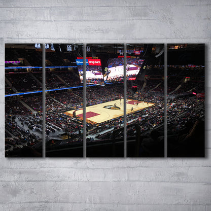 Rocket Mortgage Fieldhouse, Stadium Canvas, Sport Art, 5 Panel B, Extra Large Canvas, Canvas Print Wall Art