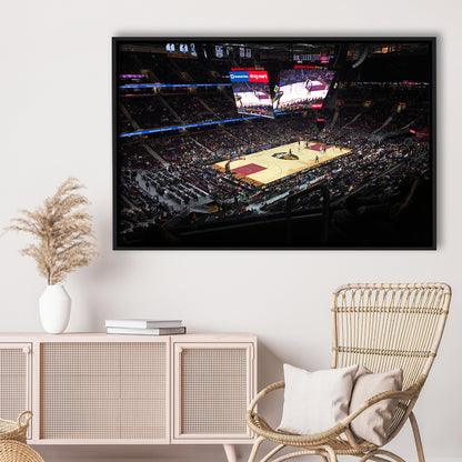 Rocket Mortgage Fieldhouse, Stadium Canvas, Sport Art, Framed Canvas Print Wall Art, Floating Frame