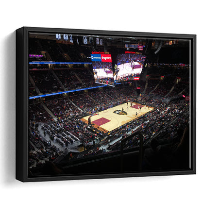 Rocket Mortgage Fieldhouse, Stadium Canvas, Sport Art, Framed Canvas Print Wall Art, Floating Frame