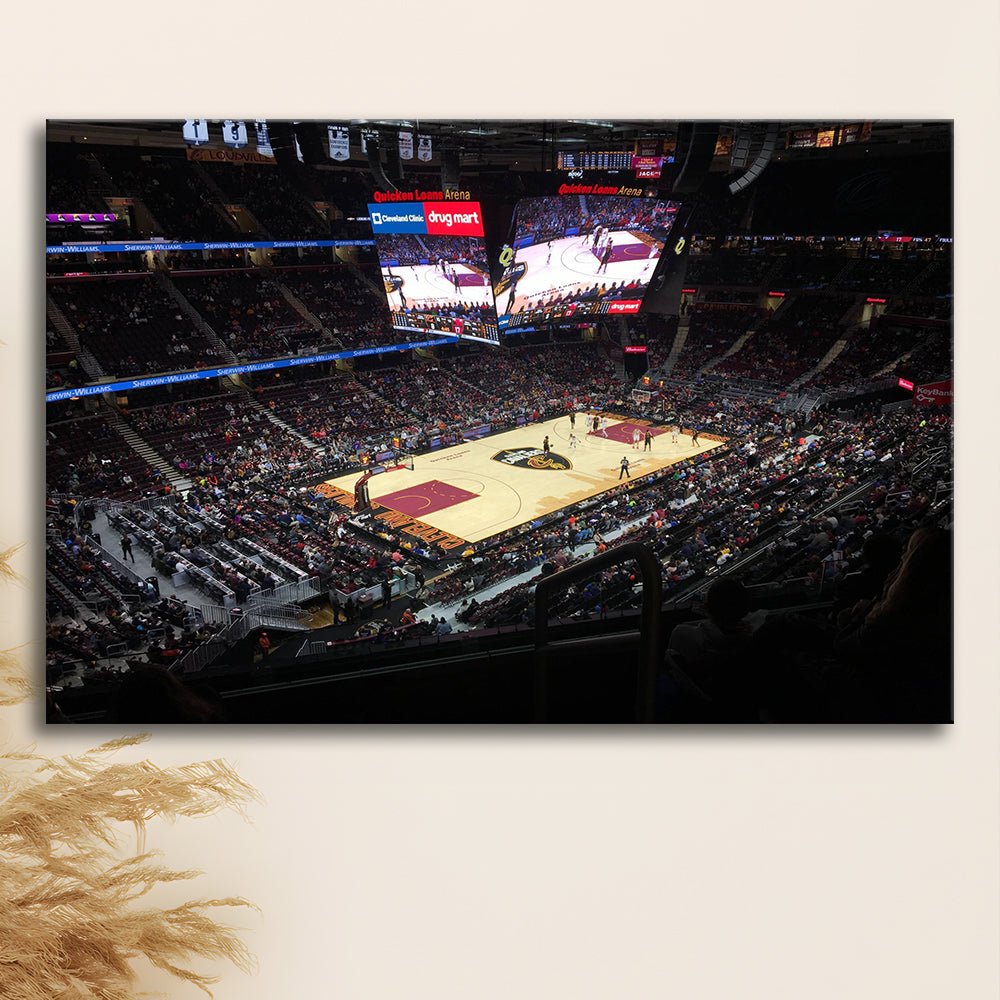 Rocket Mortgage Fieldhouse, Stadium Canvas, Sport Art, Gift for him, Man Cave Decor, Art Print, Canvas Print Wall Art