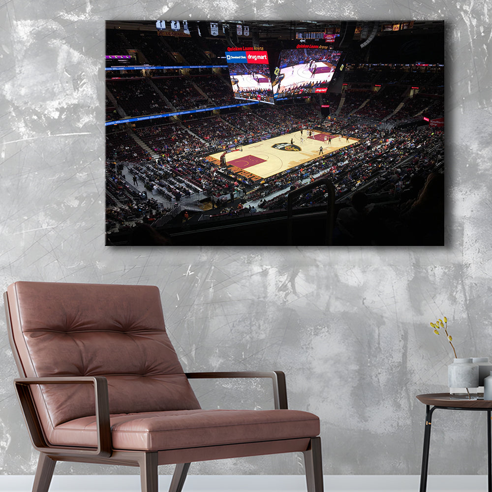 Rocket Mortgage Fieldhouse, Stadium Canvas, Sport Art, Gift for him, Man Cave Decor, Art Print, Canvas Print Wall Art