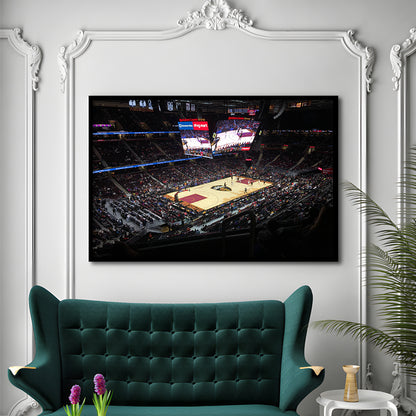 Rocket Mortgage Fieldhouse, Stadium Canvas, Sport Art, Gift for him, Framed Art Print Wall Decor, Picture Framed