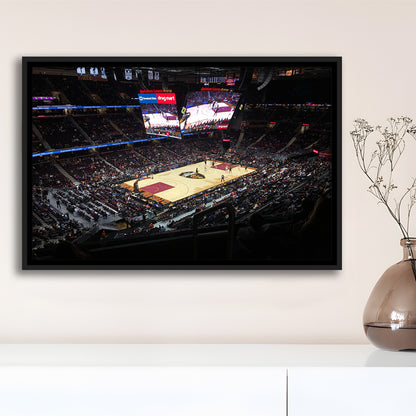 Rocket Mortgage Fieldhouse, Stadium Canvas, Sport Art, Framed Canvas Print Wall Art, Floating Frame