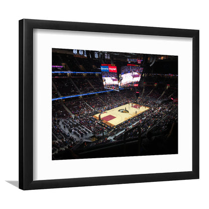 Rocket Mortgage Fieldhouse, Stadium Canvas, Sport Art, Gift for him, White Border Framed Art Print Wall Decor