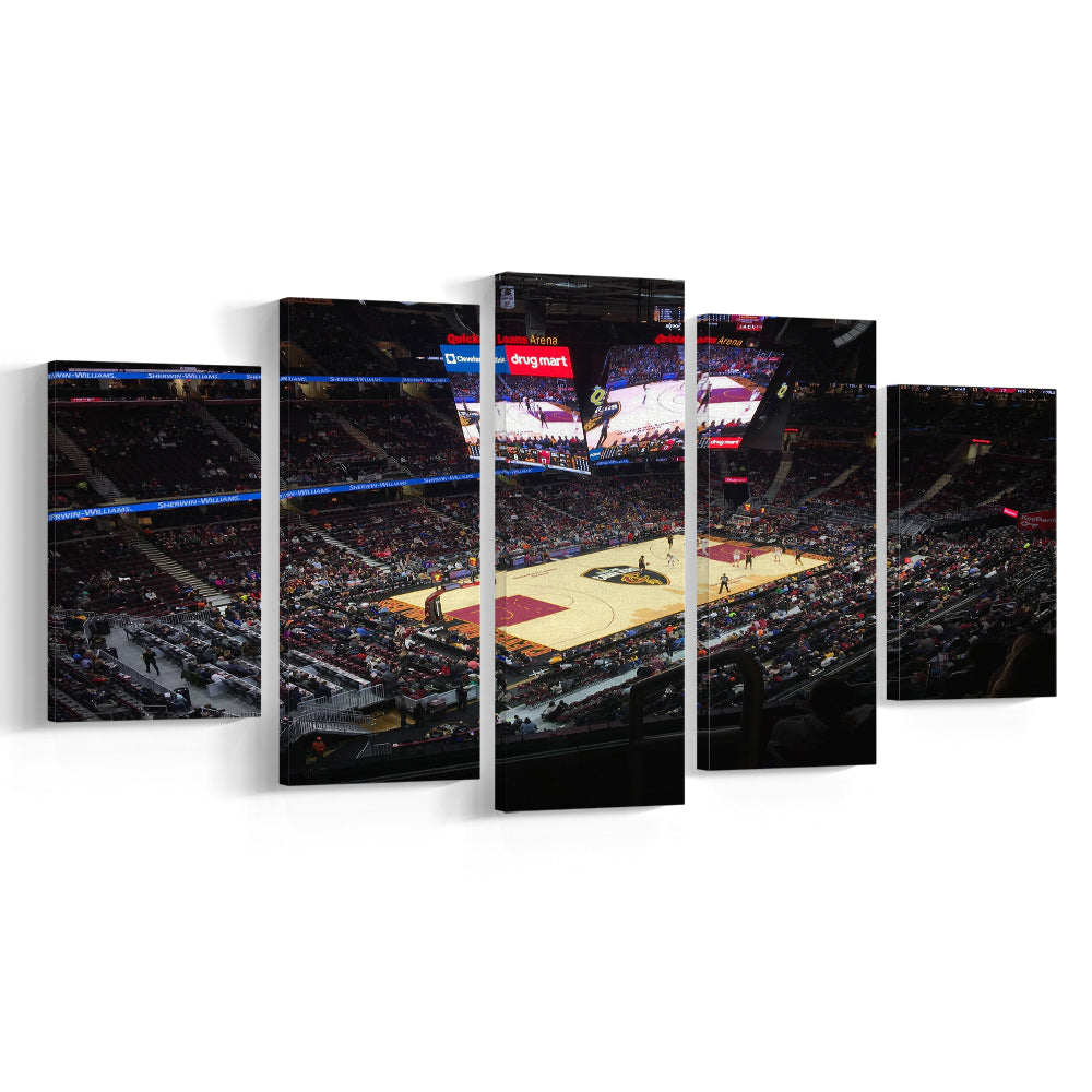 Rocket Mortgage Fieldhouse, Stadium Canvas, Sport Art, Gift for him, 5 Panel, Large Canvas, Canvas Print Wall Art