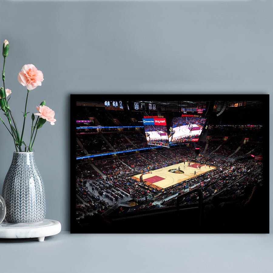Rocket Mortgage Fieldhouse, Stadium Canvas, Sport Art, Gift for him, Framed Art Print Wall Decor, Picture Framed
