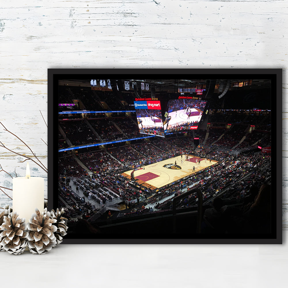 Rocket Mortgage Fieldhouse, Stadium Canvas, Sport Art, Framed Canvas Print Wall Art, Floating Frame