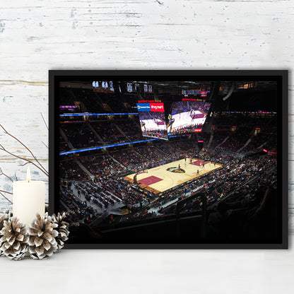 Rocket Mortgage Fieldhouse, Stadium Canvas, Sport Art, Framed Canvas Print Wall Art, Floating Frame