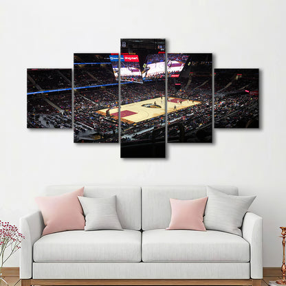 Rocket Mortgage Fieldhouse, Stadium Canvas, Sport Art, Gift for him, 5 Panel, Large Canvas, Canvas Print Wall Art
