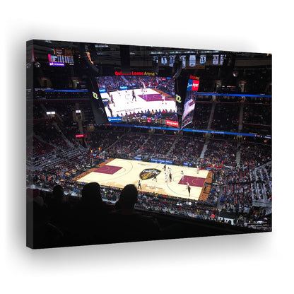 Rockets Mortgage Cavalier, Stadium Canvas, Sport Art, Gift for him, Man Cave Decor, Art Print, Canvas Print Wall Art