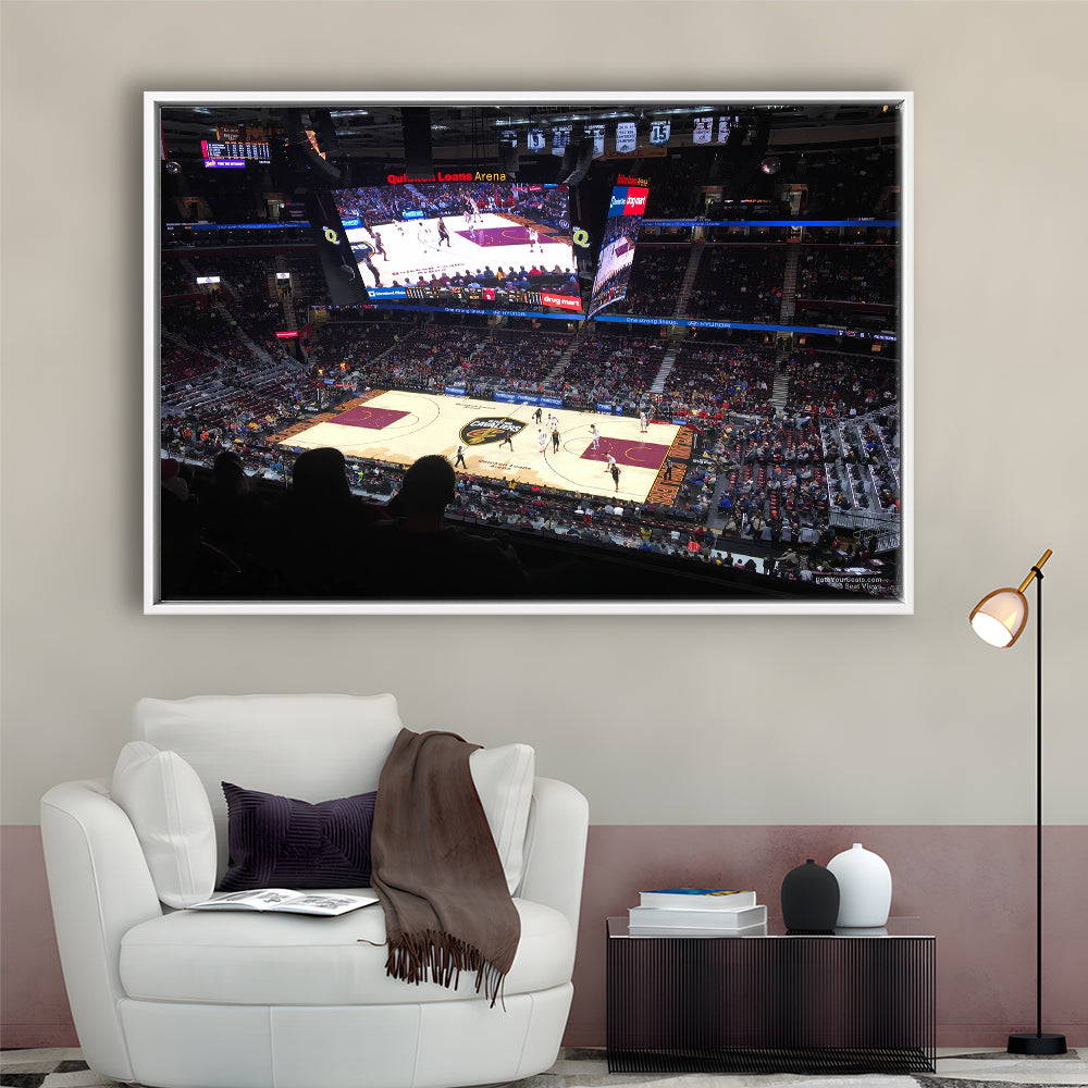 Rockets Mortgage Cavalier, Stadium Canvas, Sport Art, Framed Canvas Print Wall Art, Floating Frame