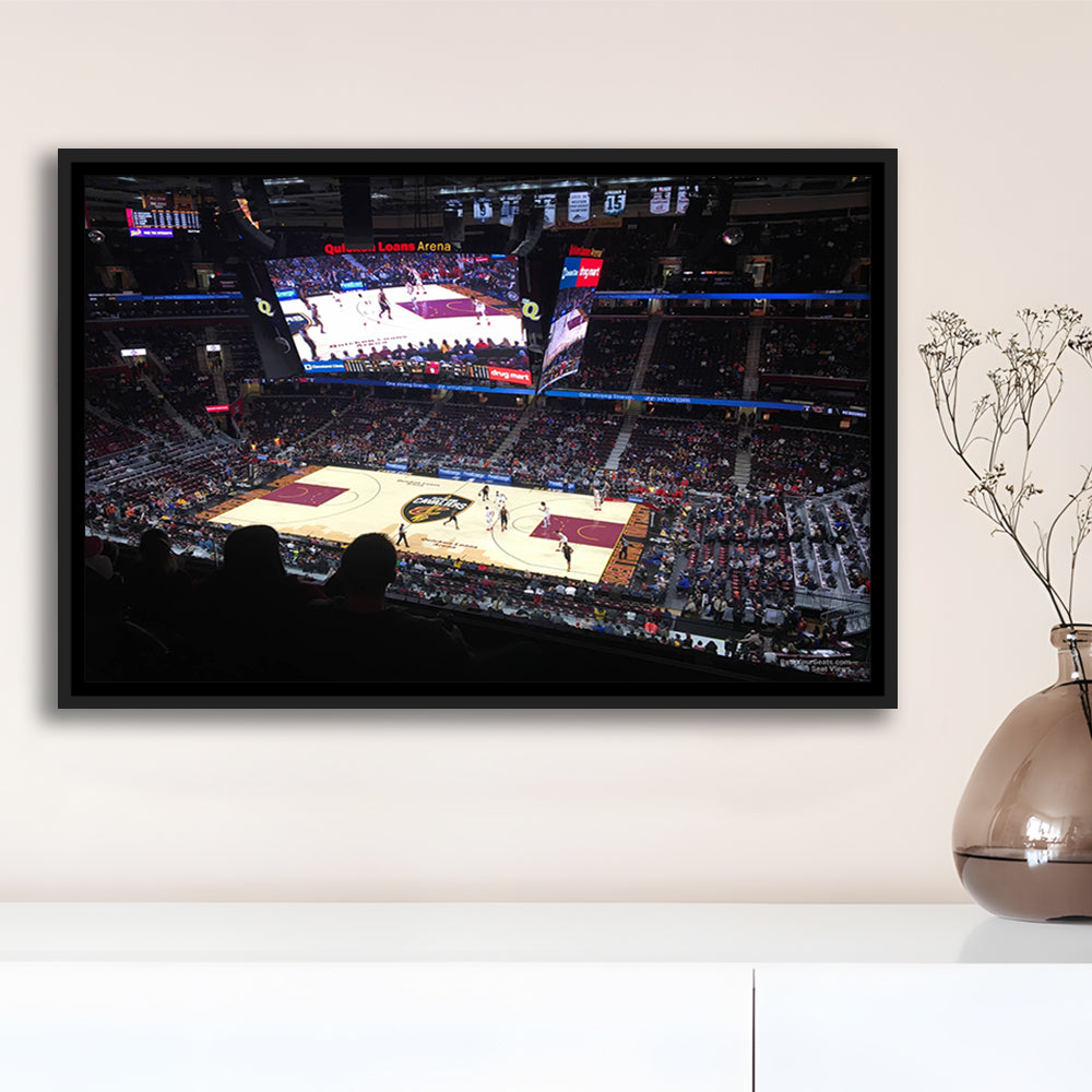 Rockets Mortgage Cavalier, Stadium Canvas, Sport Art, Framed Canvas Print Wall Art, Floating Frame