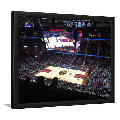 Rockets Mortgage Cavalier, Stadium Canvas, Sport Art, Gift for him, Framed Art Print Wall Decor, Picture Framed