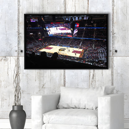 Rockets Mortgage Cavalier, Stadium Canvas, Sport Art, Framed Canvas Print Wall Art, Floating Frame