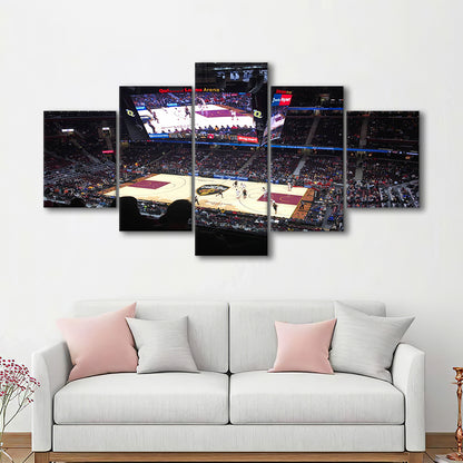 Rockets Mortgage Cavalier, Stadium Canvas, Sport Art, Gift for him, 5 Panel, Large Canvas, Canvas Print Wall Art