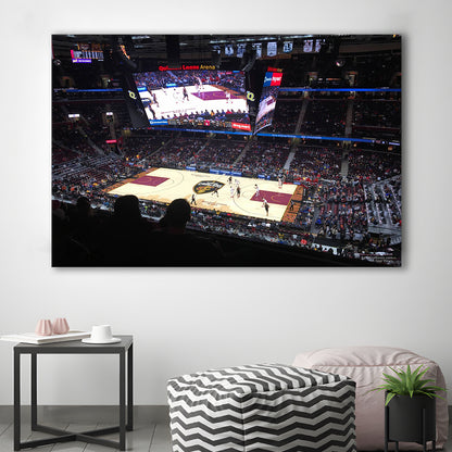Rockets Mortgage Cavalier, Stadium Canvas, Sport Art, Gift for him, Man Cave Decor, Art Print, Canvas Print Wall Art