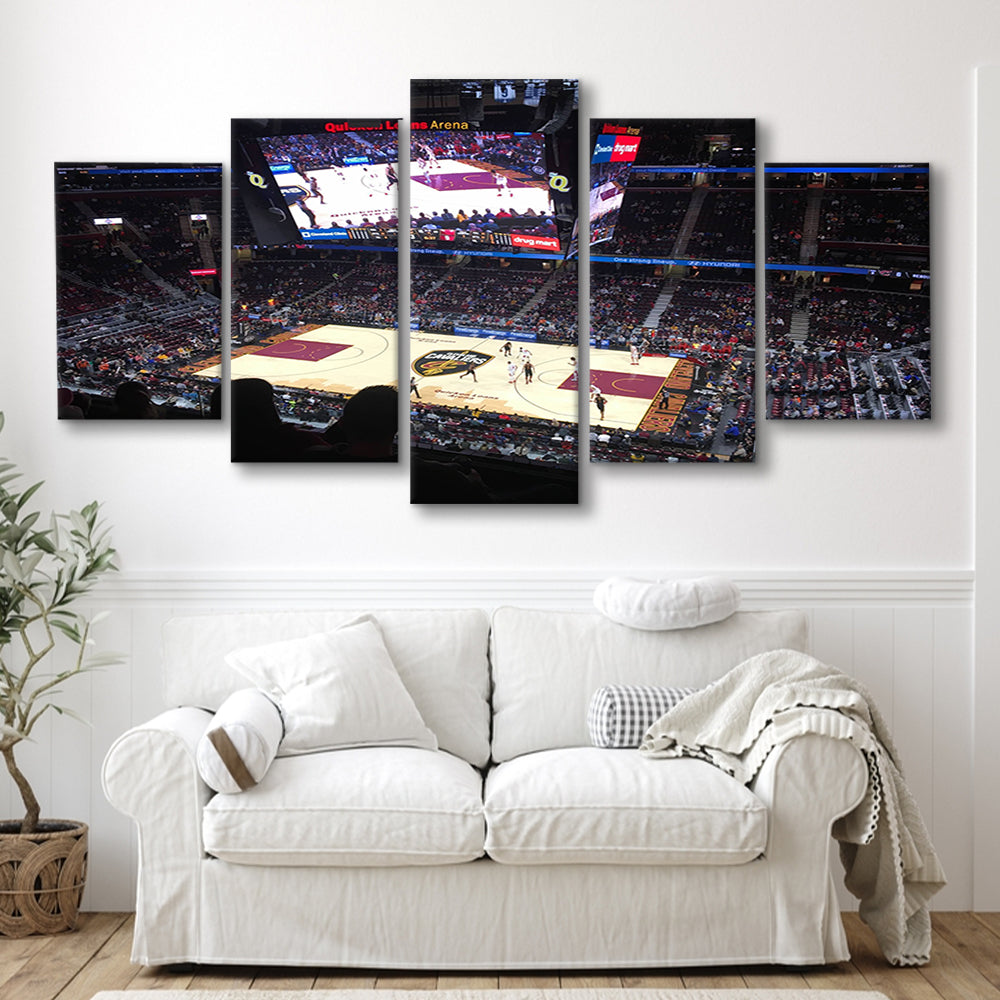 Rockets Mortgage Cavalier, Stadium Canvas, Sport Art, Gift for him, 5 Panel, Large Canvas, Canvas Print Wall Art