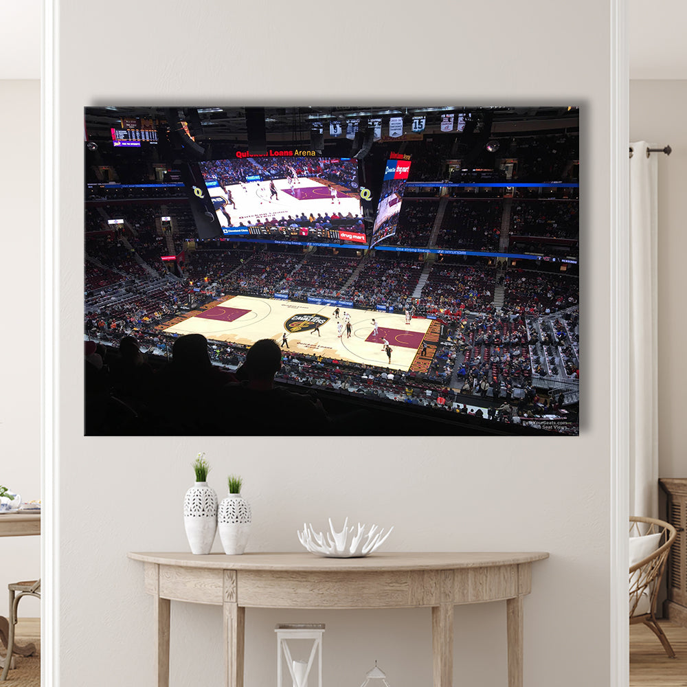 Rockets Mortgage Cavalier, Stadium Canvas, Sport Art, Gift for him, Man Cave Decor, Art Print, Canvas Print Wall Art
