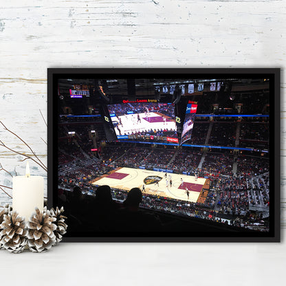 Rockets Mortgage Cavalier, Stadium Canvas, Sport Art, Framed Canvas Print Wall Art, Floating Frame