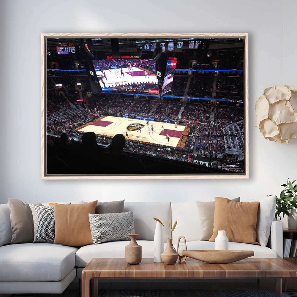 Rockets Mortgage Cavalier, Stadium Canvas, Sport Art, Framed Canvas Print Wall Art, Floating Frame