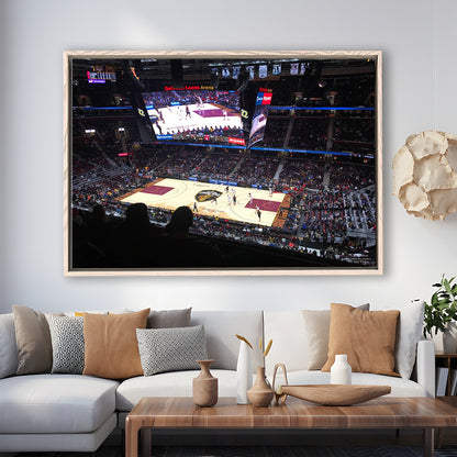 Rockets Mortgage Cavalier, Stadium Canvas, Sport Art, Framed Canvas Print Wall Art, Floating Frame