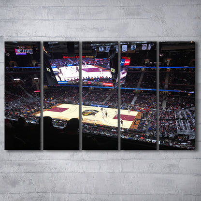 Rockets Mortgage Cavalier, Stadium Canvas, Sport Art, 5 Panel B, Extra Large Canvas, Canvas Print Wall Art