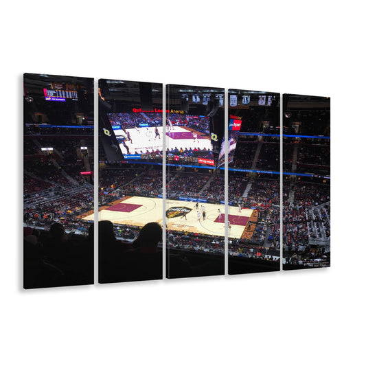 Rockets Mortgage Cavalier, Stadium Canvas, Sport Art, 5 Panel B, Extra Large Canvas, Canvas Print Wall Art