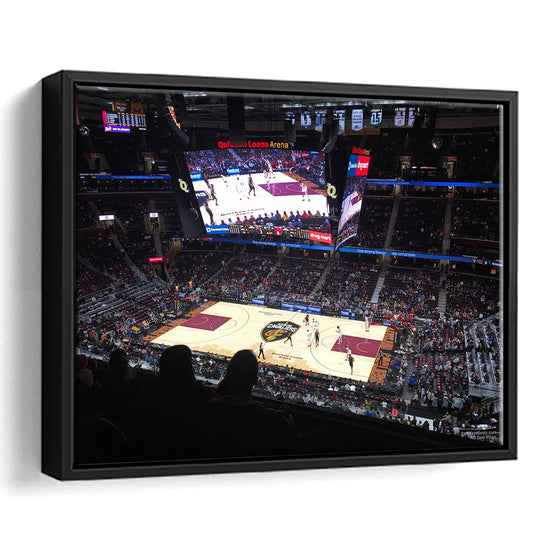 Rockets Mortgage Cavalier, Stadium Canvas, Sport Art, Framed Canvas Print Wall Art, Floating Frame