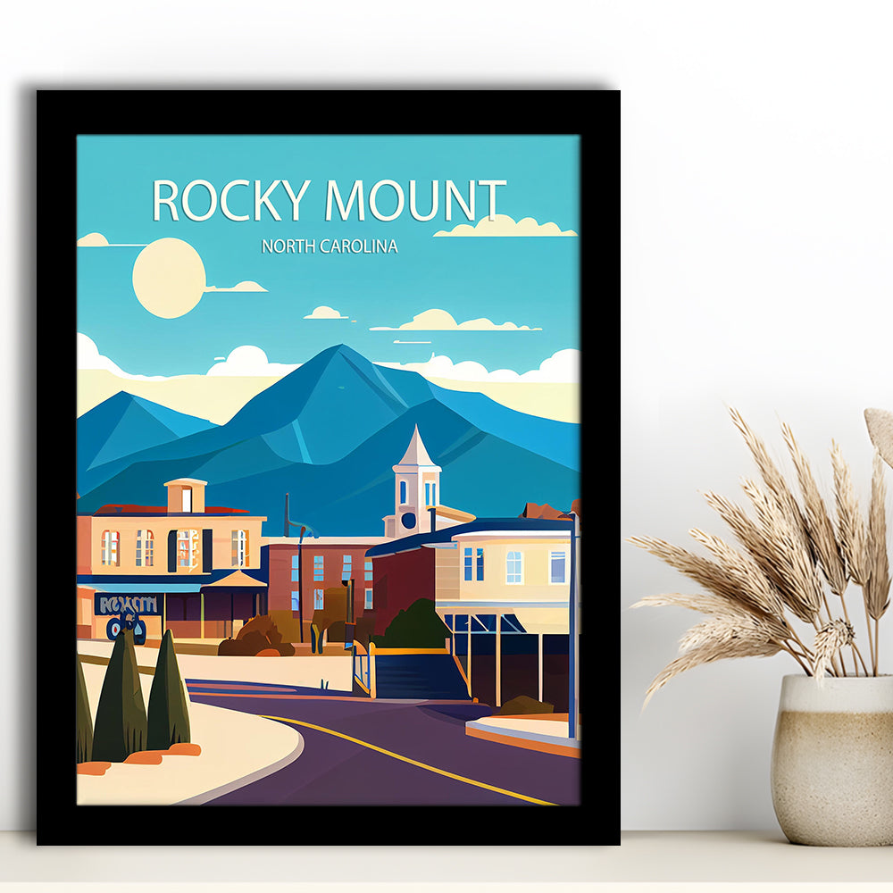 Rocky Mount North Carolina Art Print, Rocky Mount Art, Framed Art Print, Picture Framed, Painting Art