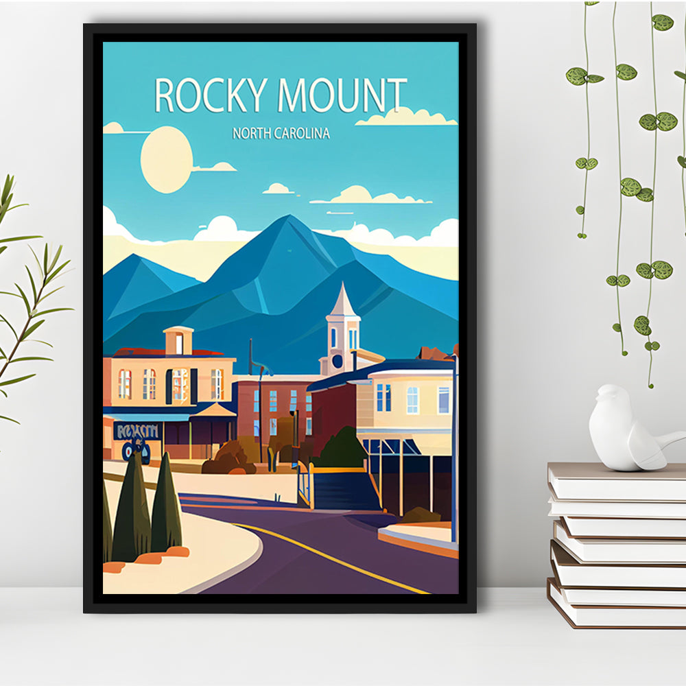Rocky Mount North Carolina Art Print, Rocky Mount Art, Floating Framed Canvas Print, Framed Picture, Painting Canvas