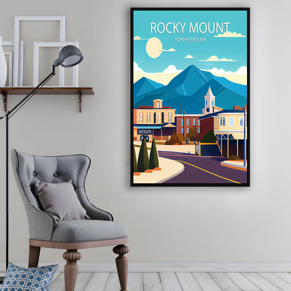 Rocky Mount North Carolina Art Print, Rocky Mount Art, Floating Framed Canvas Print, Framed Picture, Painting Canvas