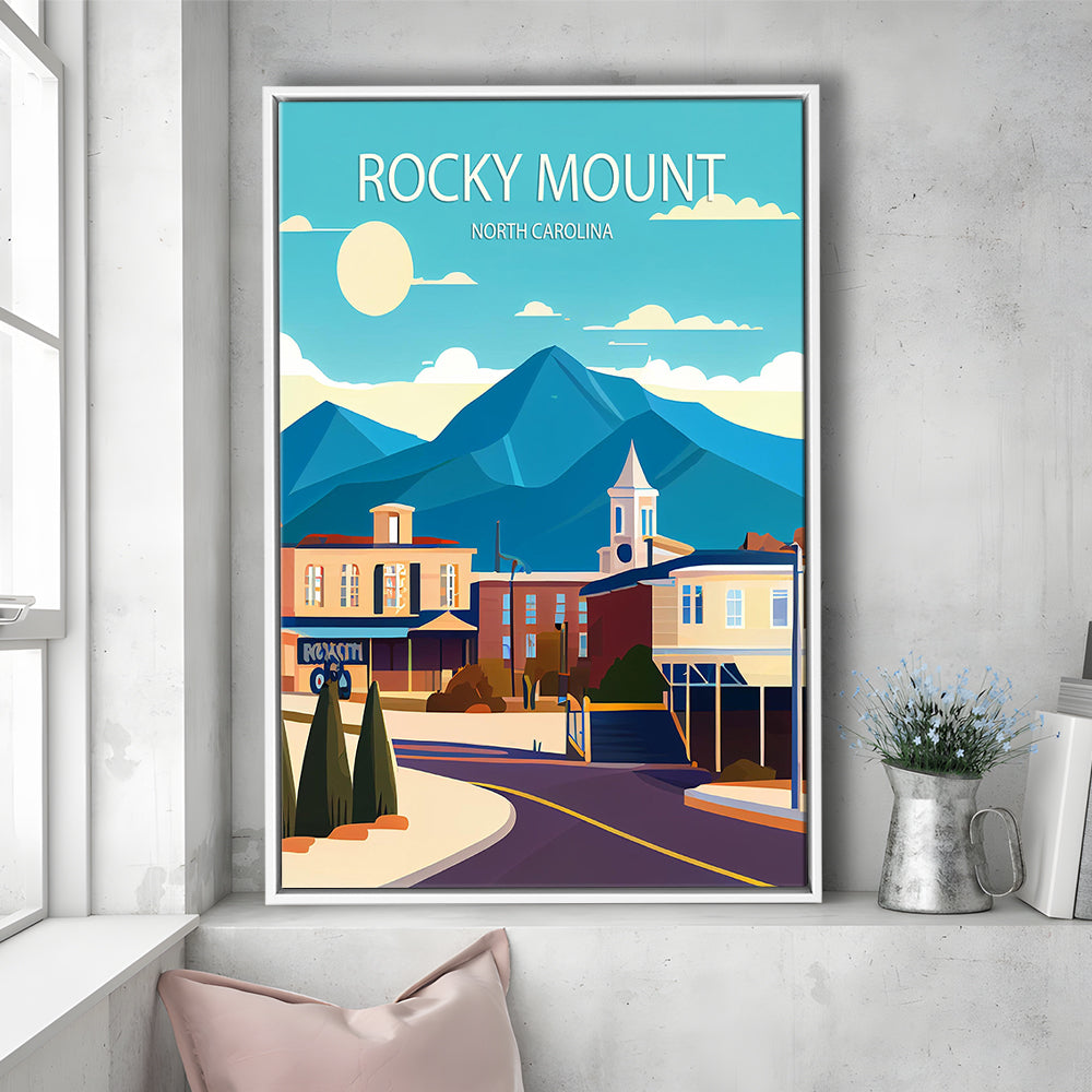 Rocky Mount North Carolina Art Print, Rocky Mount Art, Floating Framed Canvas Print, Framed Picture, Painting Canvas